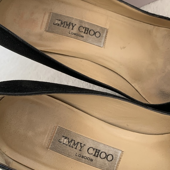 Jimmy Choo black suede watersnake skin pumps - Picture 4 of 17